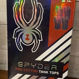 Spyder Pro Cotton Stretch 4 Pack Tank Tops White SPIDER ICON size large